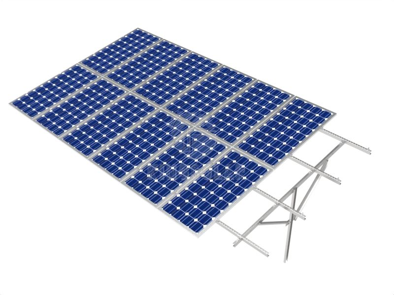Système de montage au sol de panneau solaire photovoltaïque en acier au carbone de type C