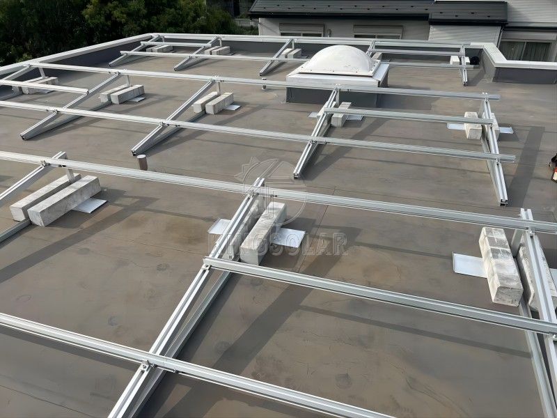 Système de montage solaire de ballast de toit plat 12kw